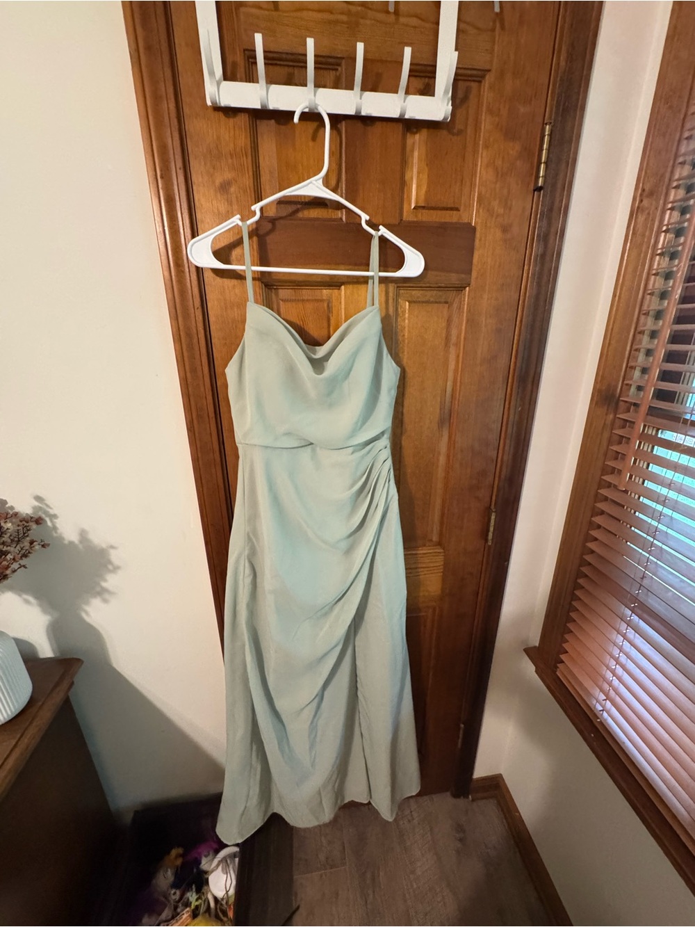 JJs House Mint Spaghetti Strap Cowl Maxi Dress